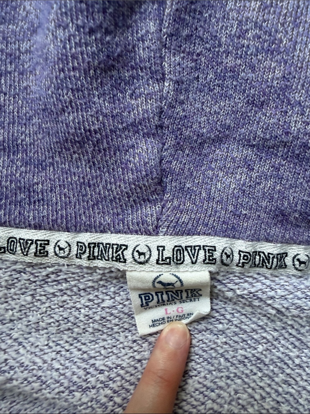 PINK Victoria's Secret Lavender/Purple Zip-Up Hoodie - Picture 6 of 6